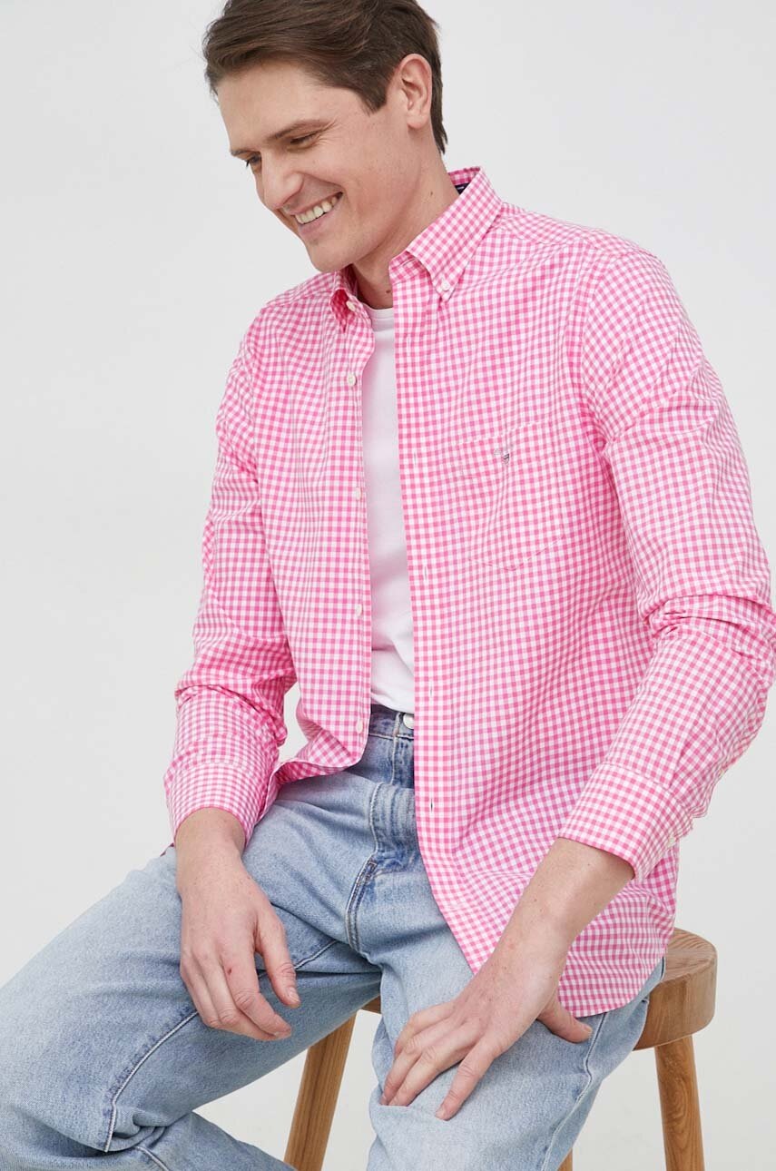 

Сорочка Gant чоловіча колір рожевий regular комір button-down