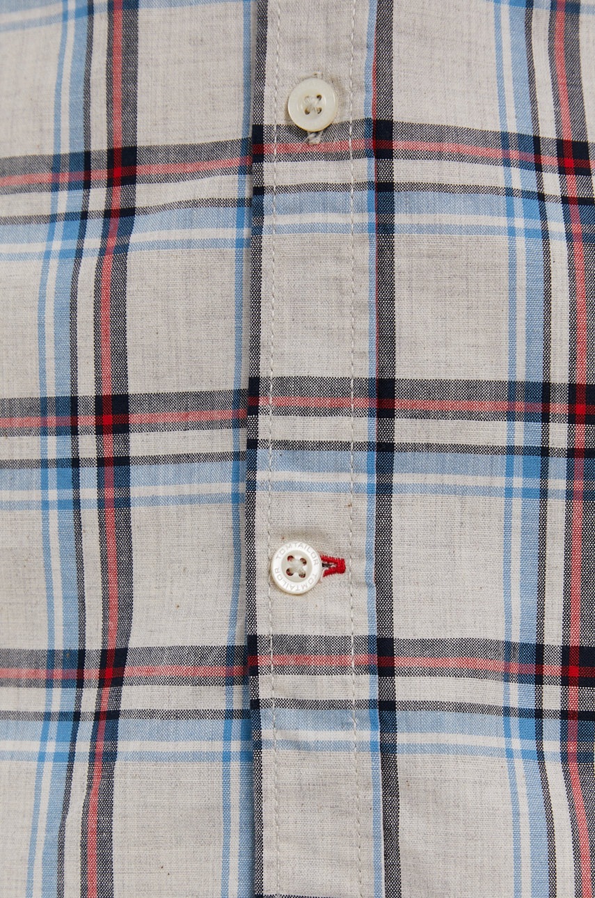 

Хлопковая рубашка Tom Tailor мужская цвет серый regular воротник button-down