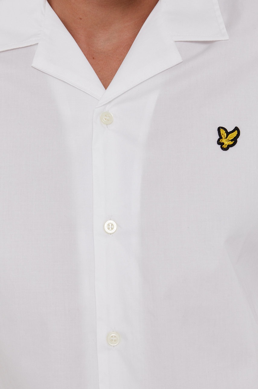 

Хлопковая рубашка Lyle & Scott мужская цвет белый regular