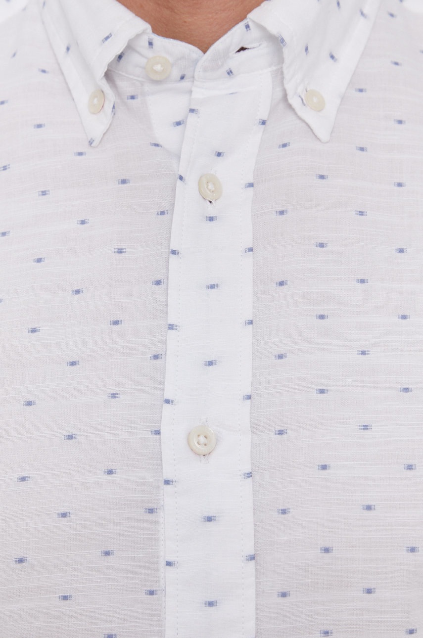 

Рубашка Tommy Hilfiger мужская цвет белый regular воротник button-down