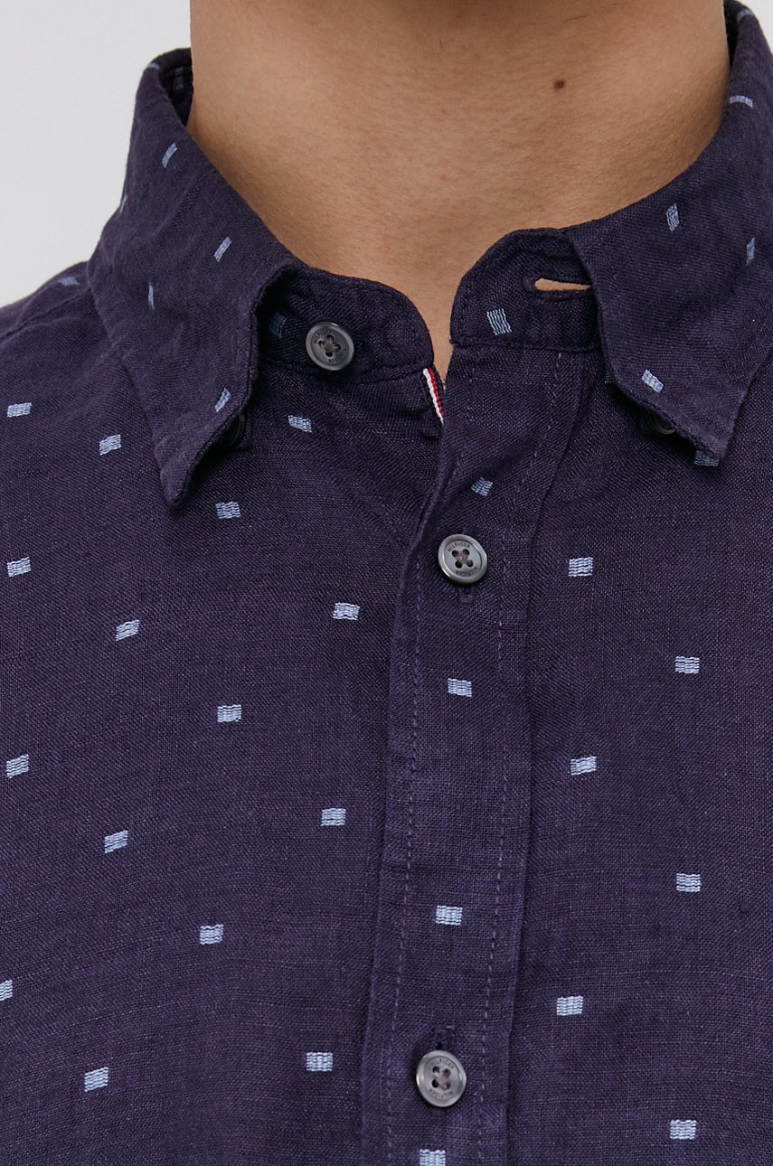 

Рубашка Tommy Hilfiger мужская цвет синий slim воротник button-down