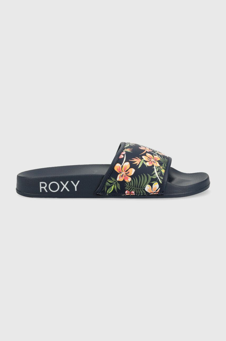 Pantofle Roxy dámské, černá barva - modrá -  Svršek: Umělá hmota