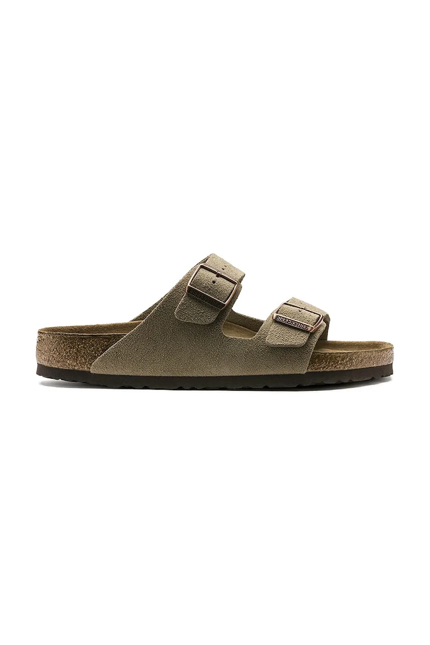 Birkenstock papuci din piele Arizona 951303-Taupe