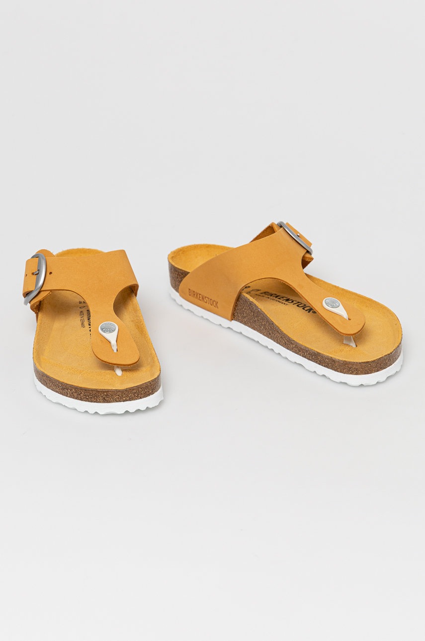 

Шкіряні в'єтнамки Birkenstock жіночі колір помаранчевий на плоскому ходу