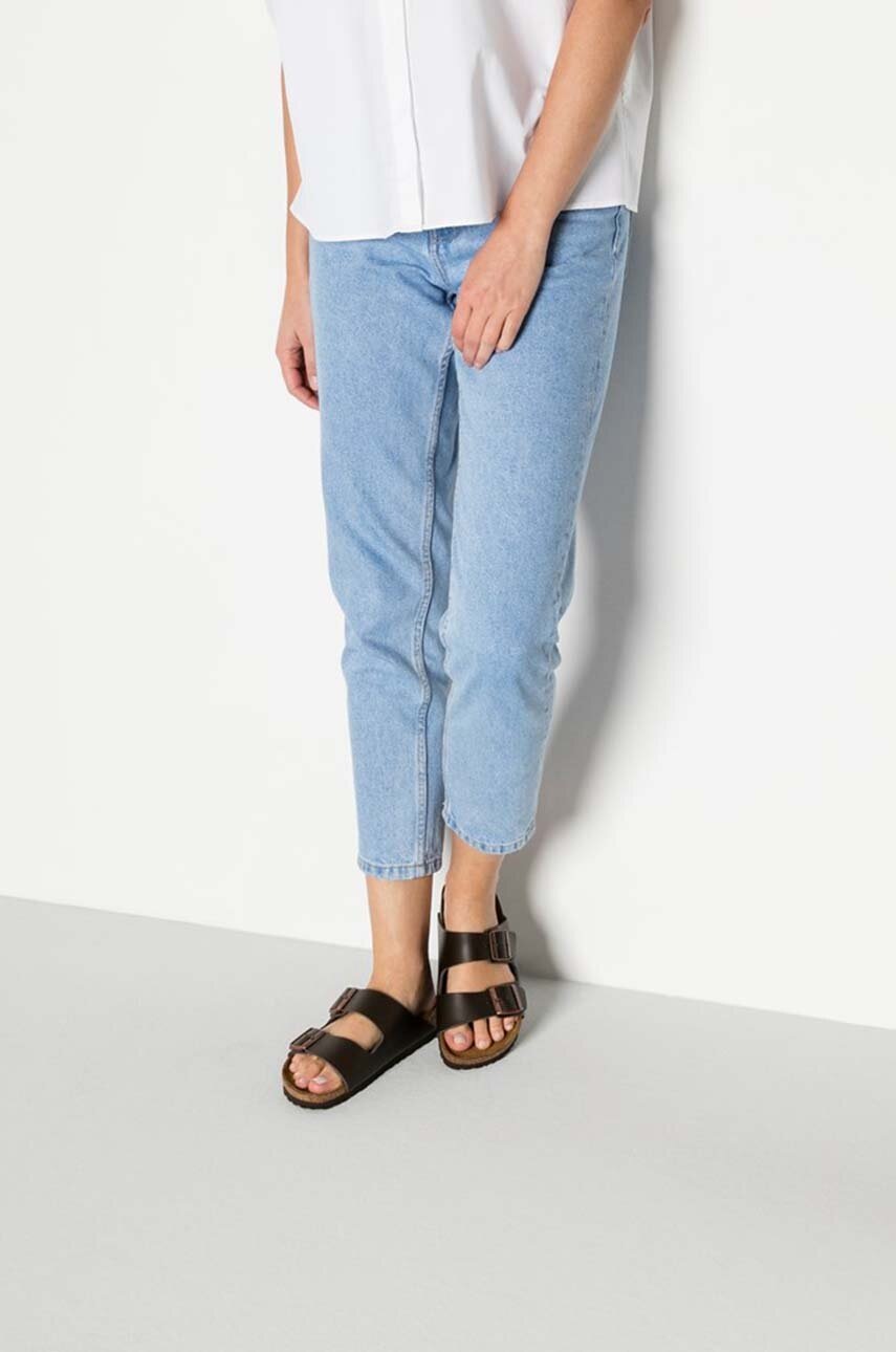 Шкіряні шльопанці Birkenstock Arizona жіночі колір коричневий 51103 