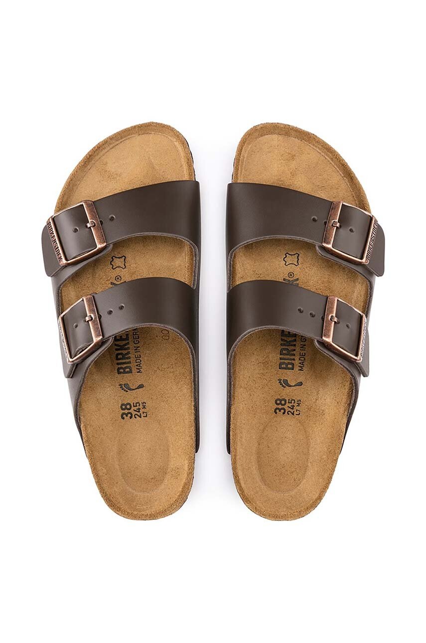 Шкіряні шльопанці Birkenstock Arizona жіночі колір коричневий 51103 