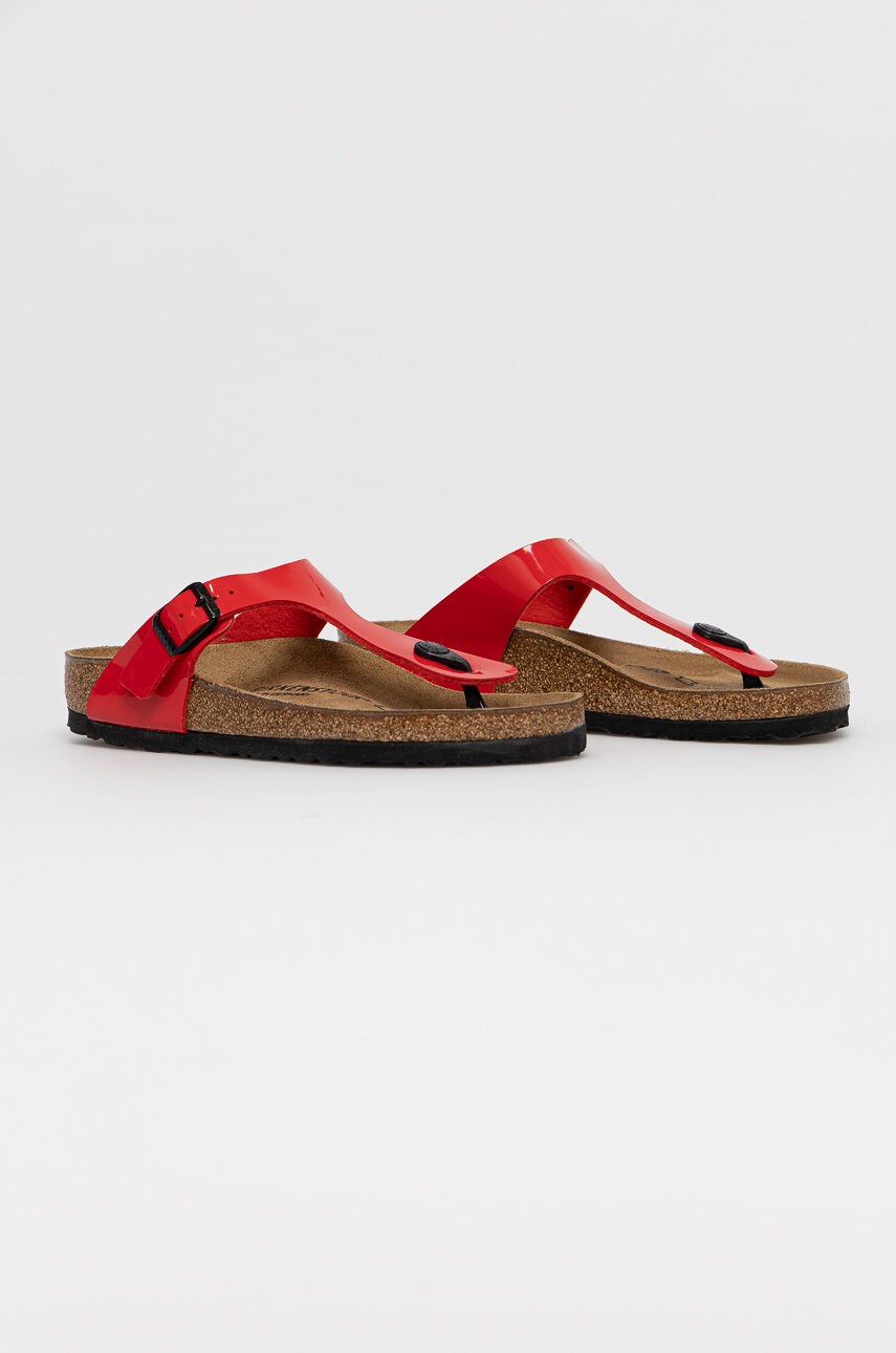 

В'єтнамки Birkenstock жіночі колір червоний на плоскому ходу