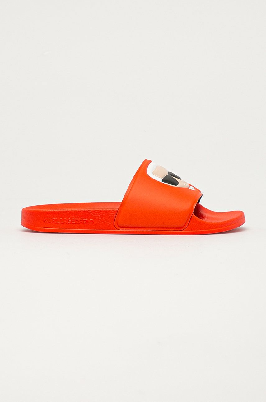 Karl Lagerfeld Papuci femei, culoarea portocaliu