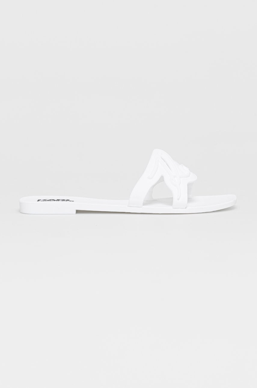 Karl Lagerfeld Papuci femei, culoarea alb