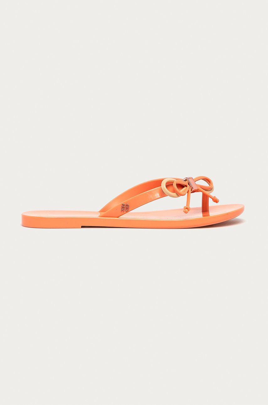 Žabky Zaxy dámské, oranžová barva, na plochém podpatku - oranžová -  Umělá hmota