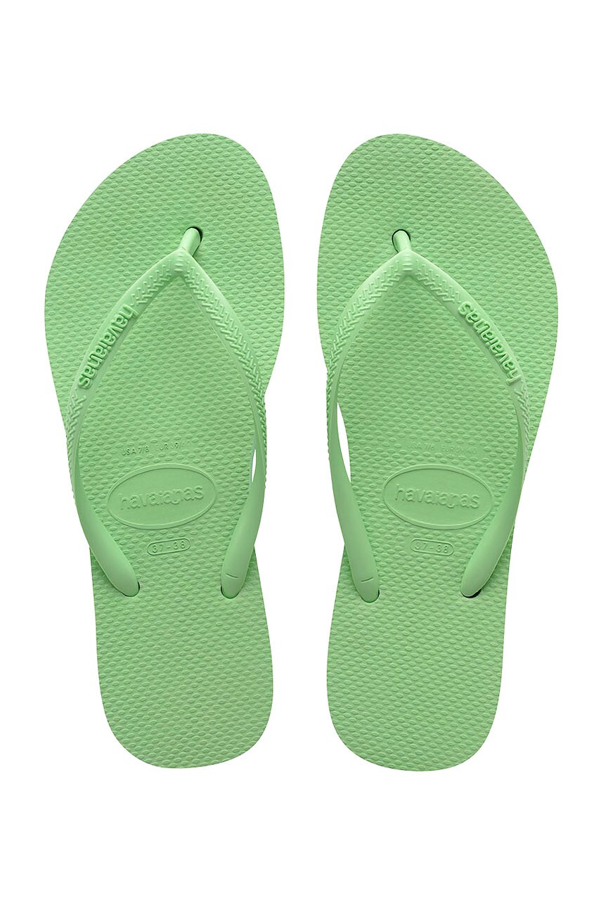 Havaianas Slapi femei, culoarea verde, cu platformă