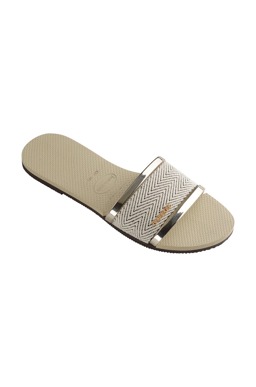 Παντόφλες Havaianas YOU TRANCOSO PREMIUM γυναικείες, χρώμα: μπεζ IL3431 41460630154 φωτογραφία