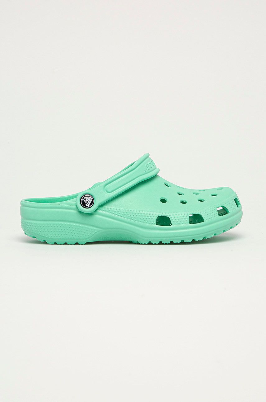 Crocs papuci Classic femei, culoarea verde 10001