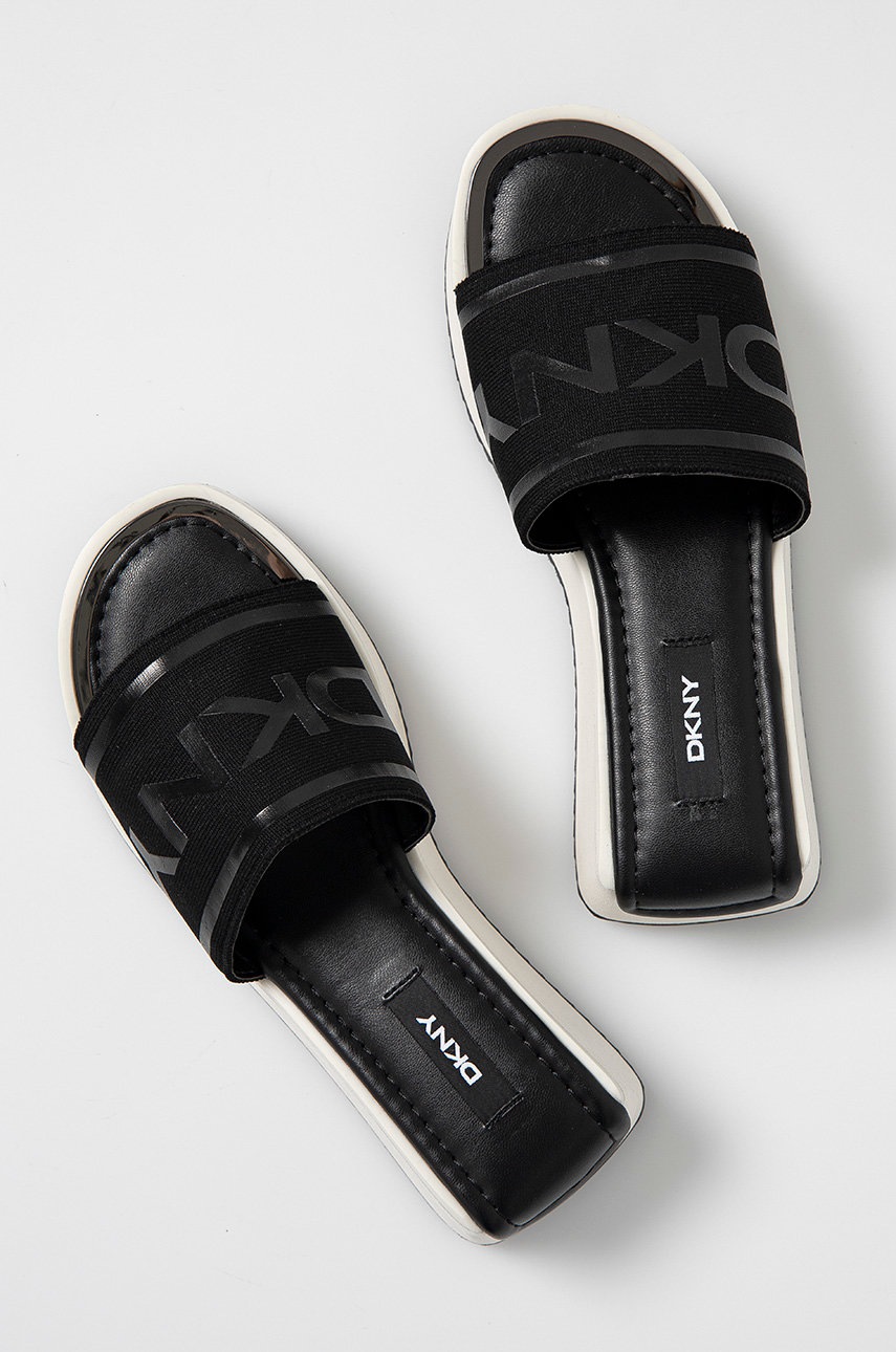 

Шльопанці Dkny жіночі колір чорний на платформі