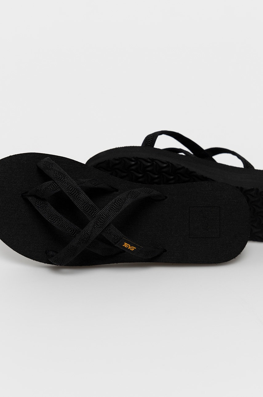 Παντόφλες Teva γυναικείες, χρώμα: μαύρο φωτογραφία