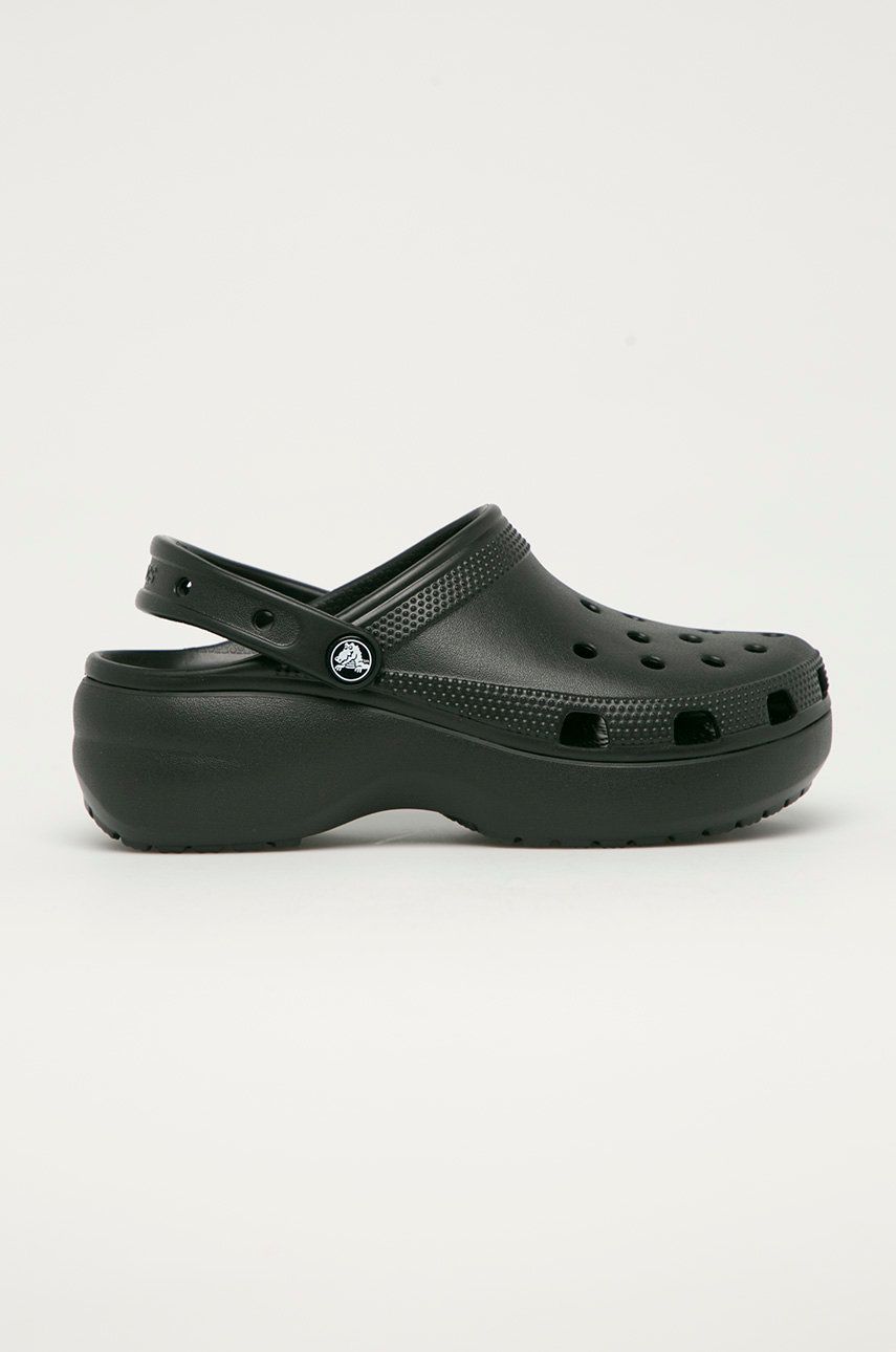 Crocs papuci Classic Platform Clog femei, culoarea negru, 206750