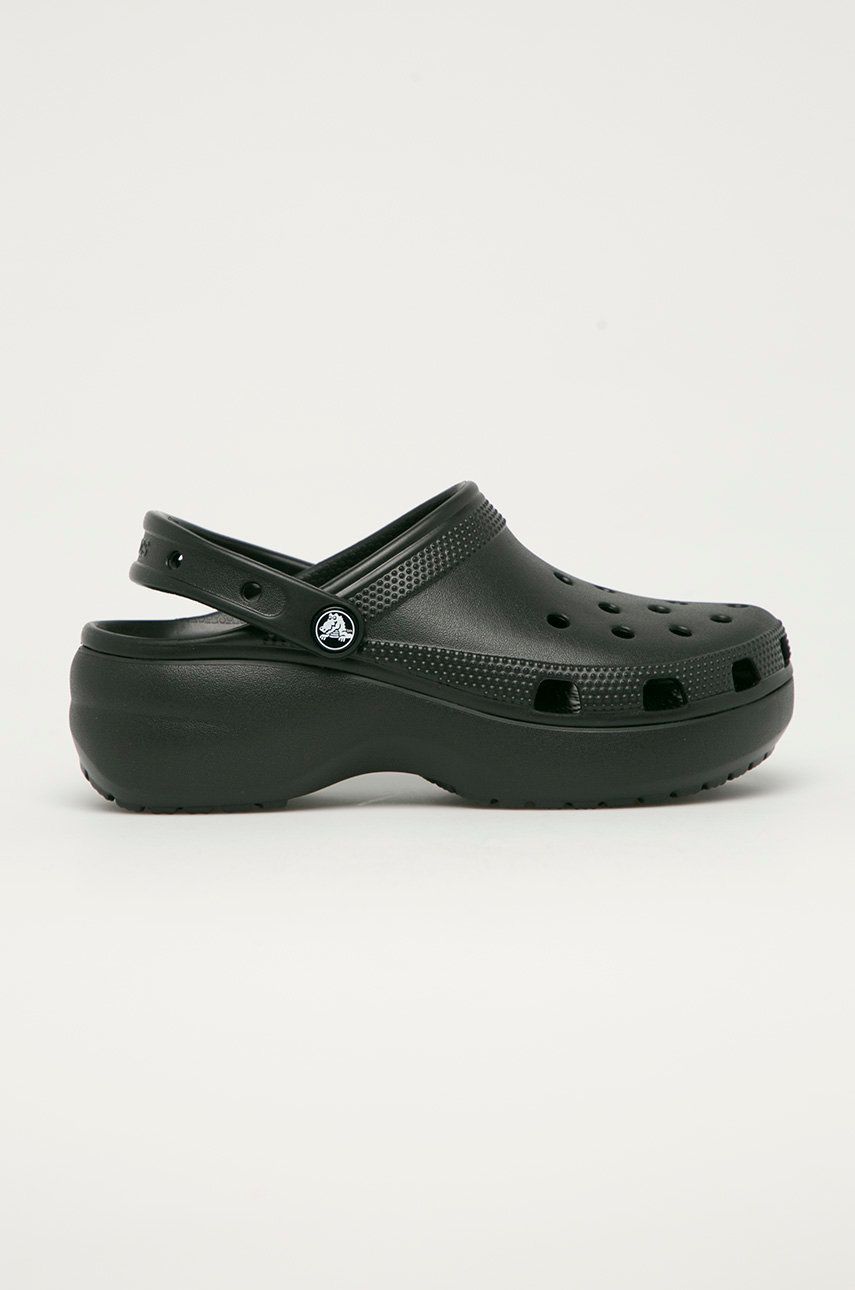 Crocs Papuci Classic Platform Clog Femei, Culoarea Negru, 206750