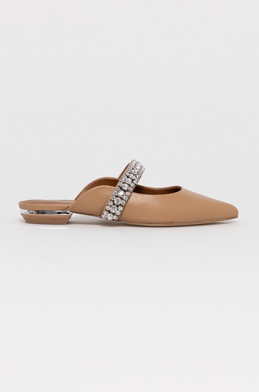 Kurt Geiger London Șlapi de piele femei, culoarea maro