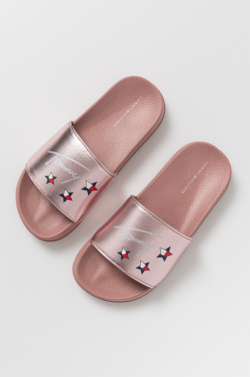 

Детские шлепанцы Tommy Hilfiger цвет розовый