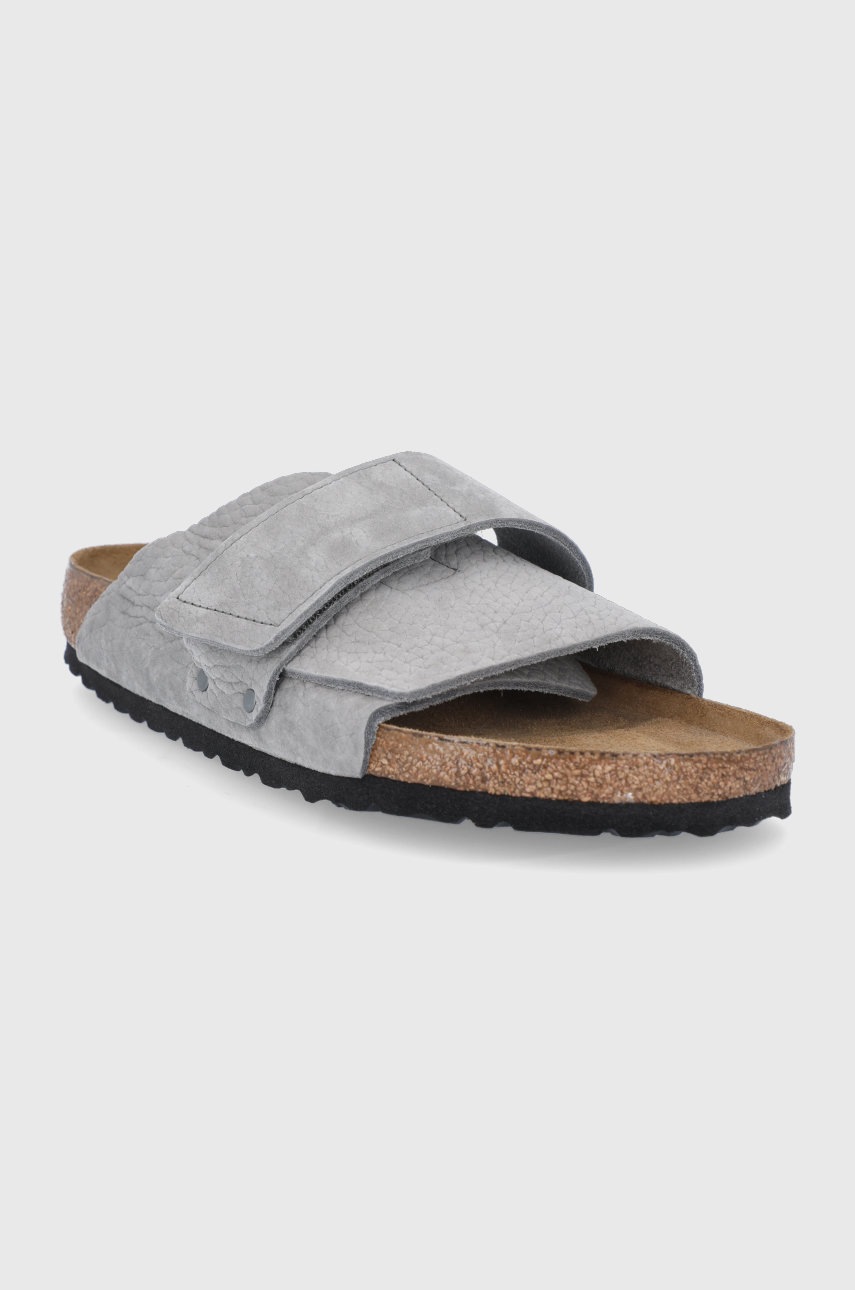 

Замшеві шльопанці Birkenstock чоловічі колір сірий