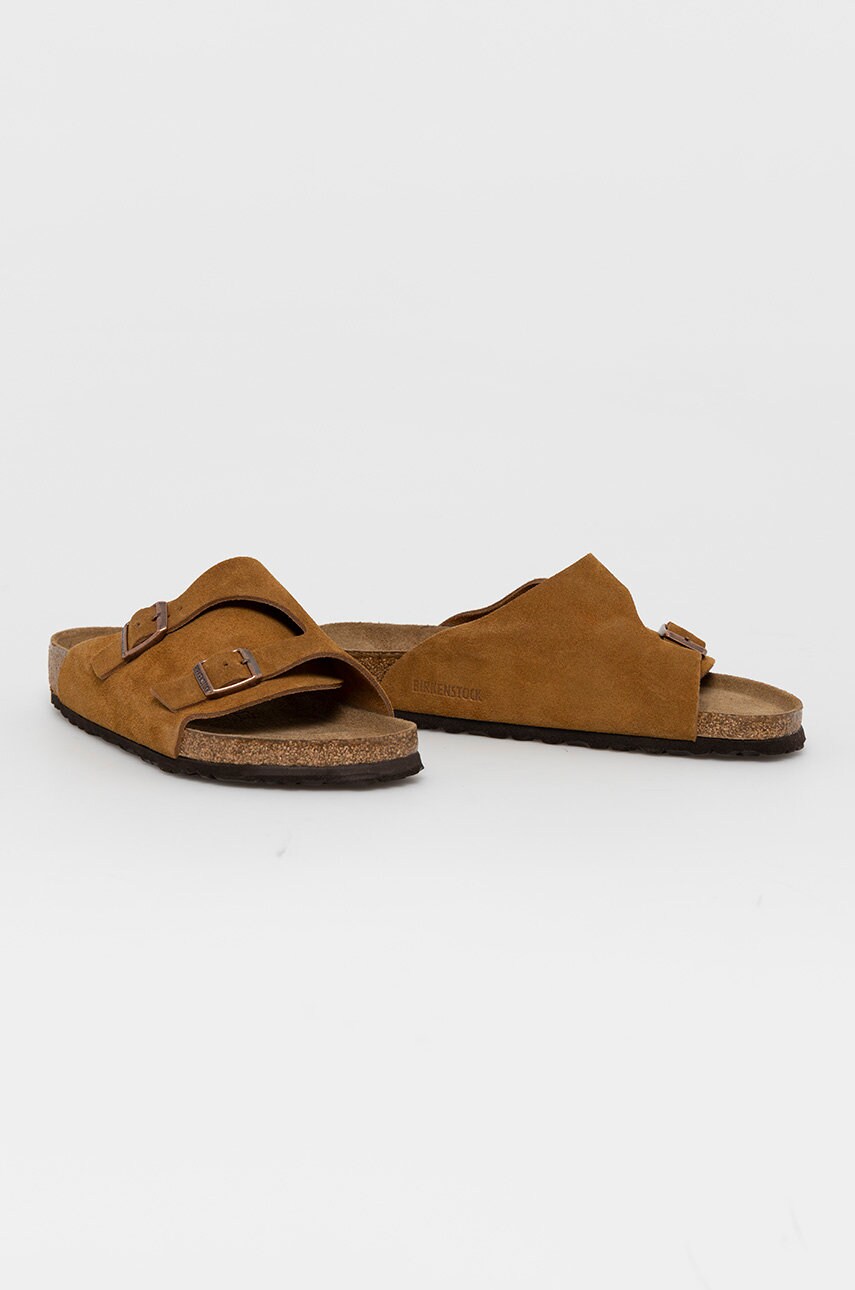 

Замшеві шльопанці Birkenstock чоловічі колір коричневий