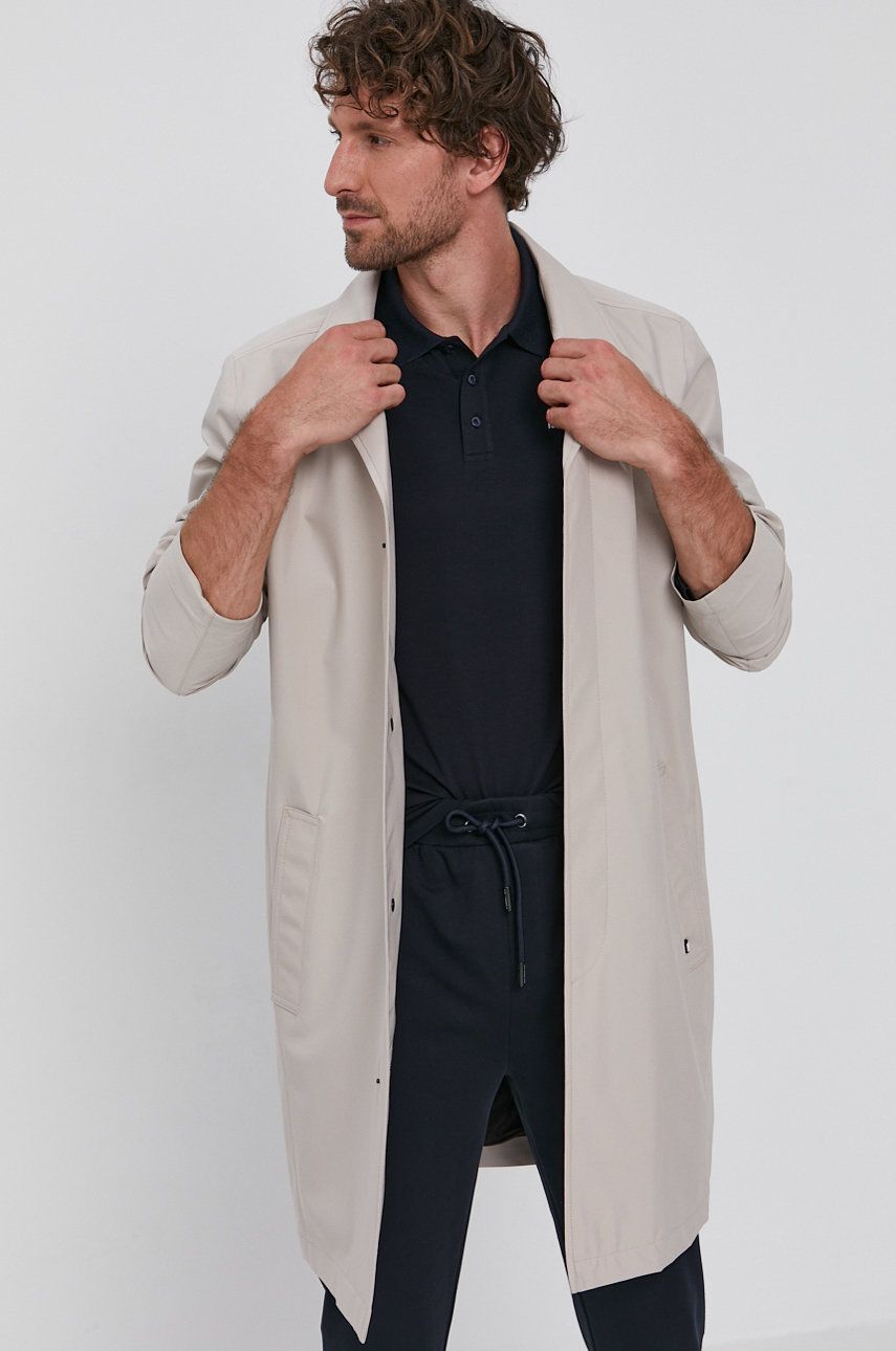 Karl Lagerfeld Palton bărbați, culoarea gri, de tranzitie answear.ro imagine 2022 reducere