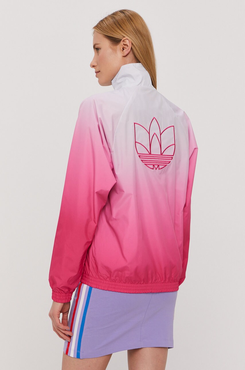 

Куртка adidas Originals жіноча колір рожевий перехідна