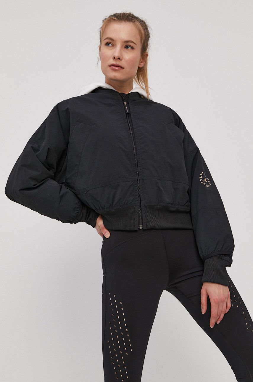 Adidas by Stella McCartney Geacă femei, culoarea negru, de iarnă 2022 ❤️ Pret Super answear imagine noua 2022