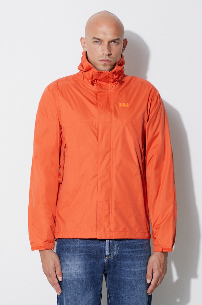 Nepromokavá bunda Helly Hansen Loke pánská, oranžová barva, 62252-402