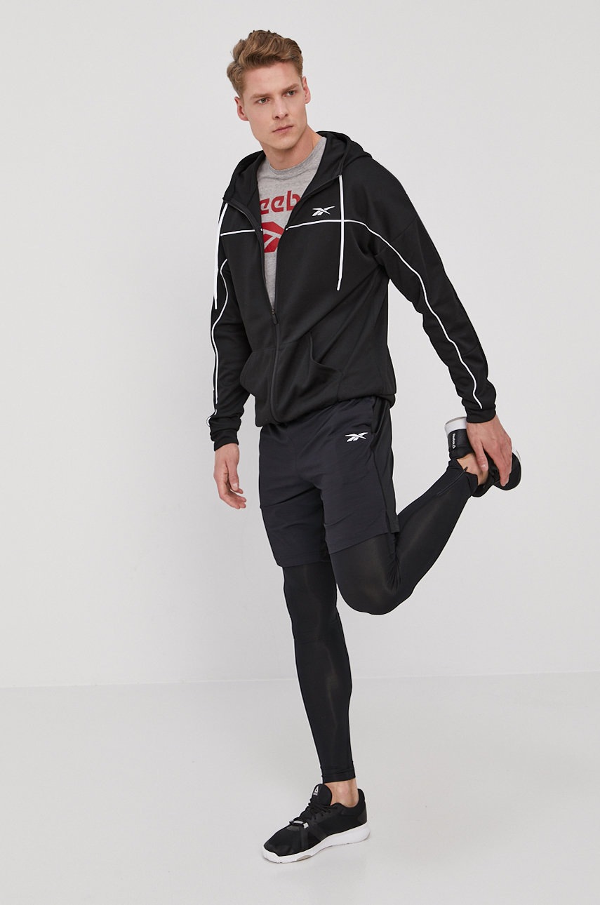 

Кофта Reebok мужская цвет чёрный с аппликацией