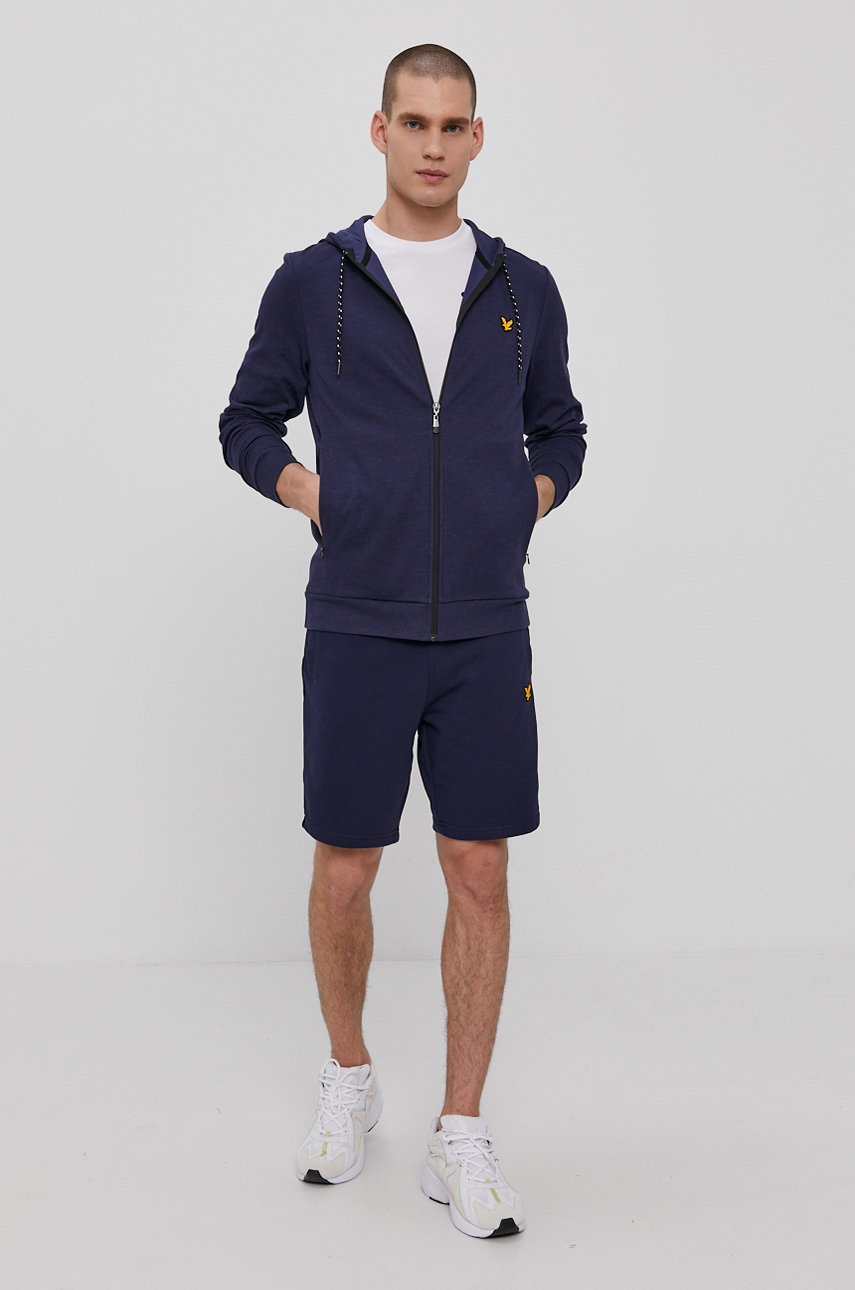 

Кофта Lyle & Scott чоловіча колір синій гладка