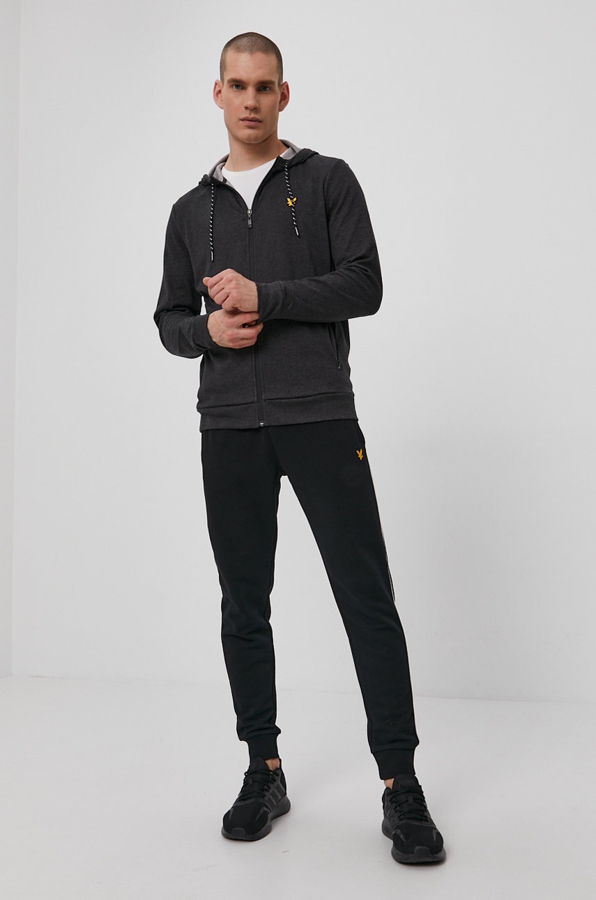

Кофта Lyle & Scott мужская цвет чёрный гладкая