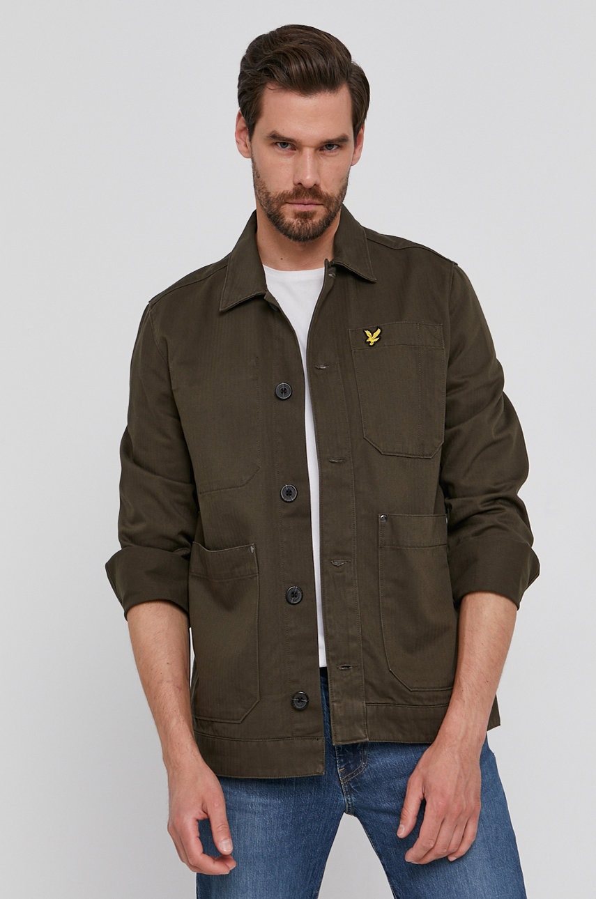 

Куртка Lyle & Scott чоловіча колір зелений перехідна