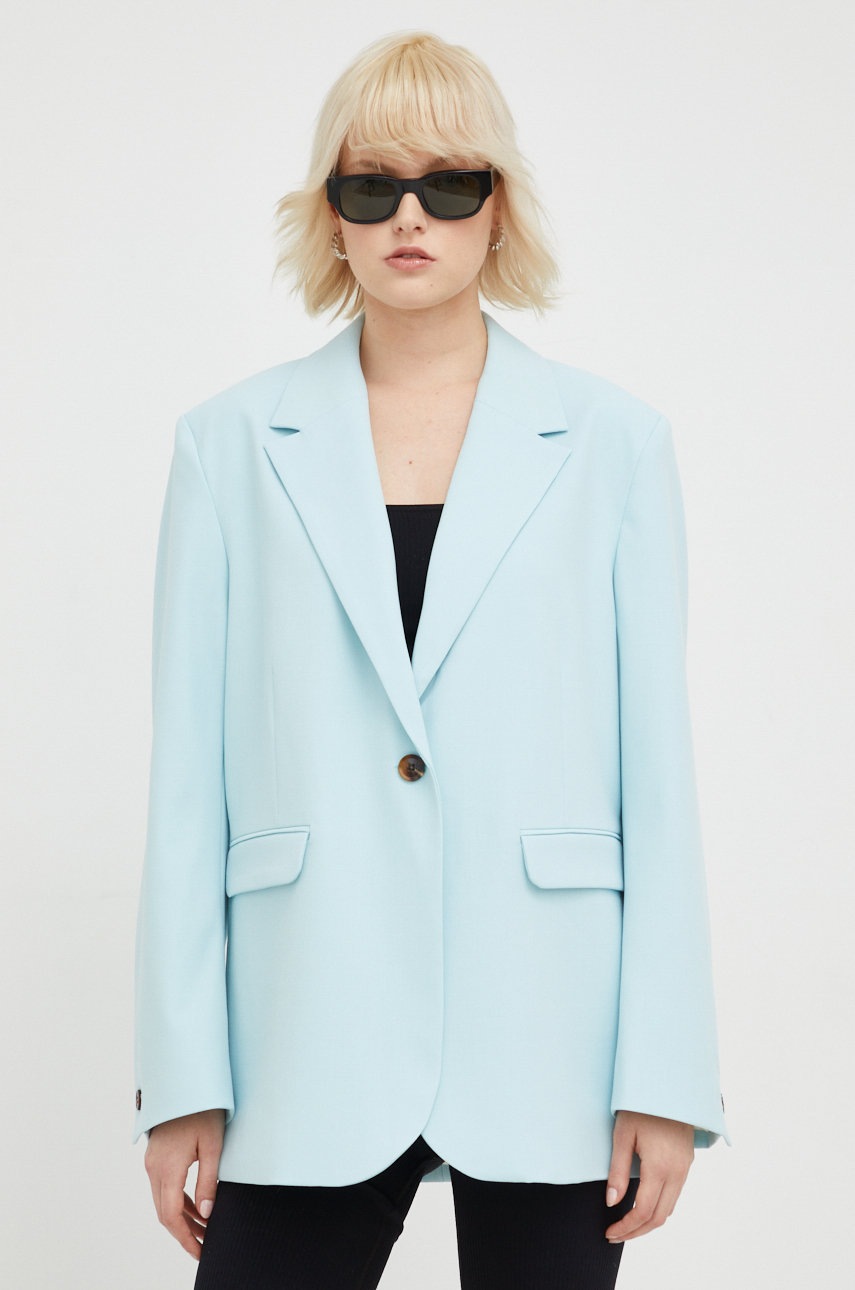 Σακάκι Samsoe Samsoe χρώμα: τιρκουάζ φωτογραφία