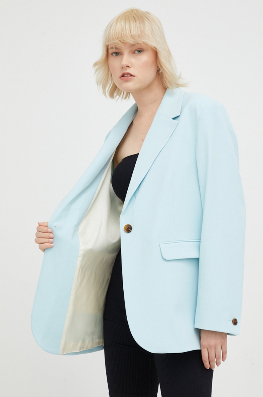 Σακάκι Samsoe Samsoe χρώμα: τιρκουάζ φωτογραφία