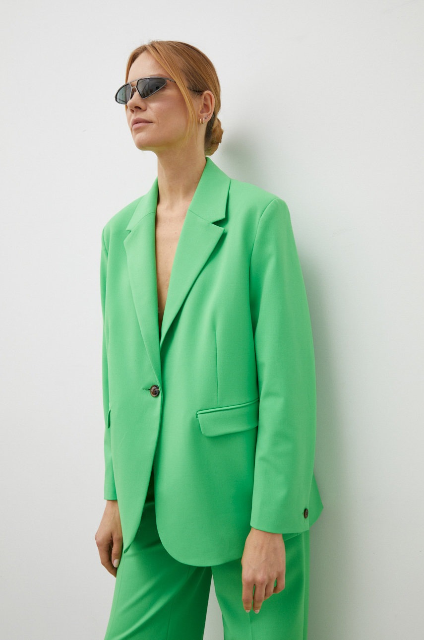 Σακάκι Samsoe Samsoe χρώμα: πράσινο φωτογραφία