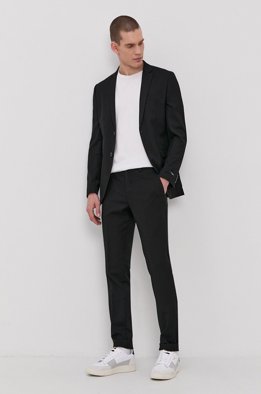 Premium by Jack&Jones Costum bărbați, culoarea negru, material neted answear.ro