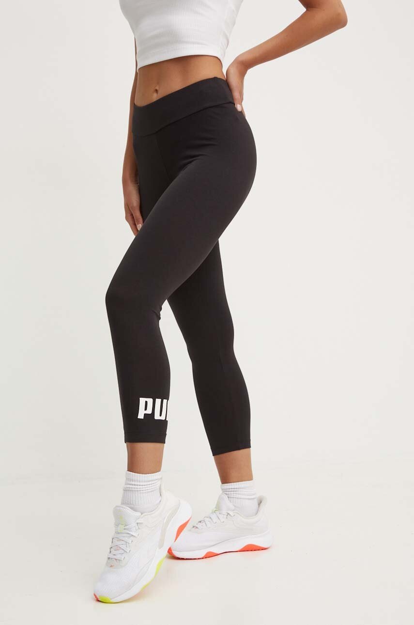 Puma colanți de antrenament 586828 femei, culoarea negru, uni 586828