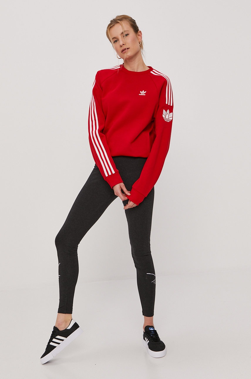 

Легінси adidas Originals жіночі колір сірий з принтом