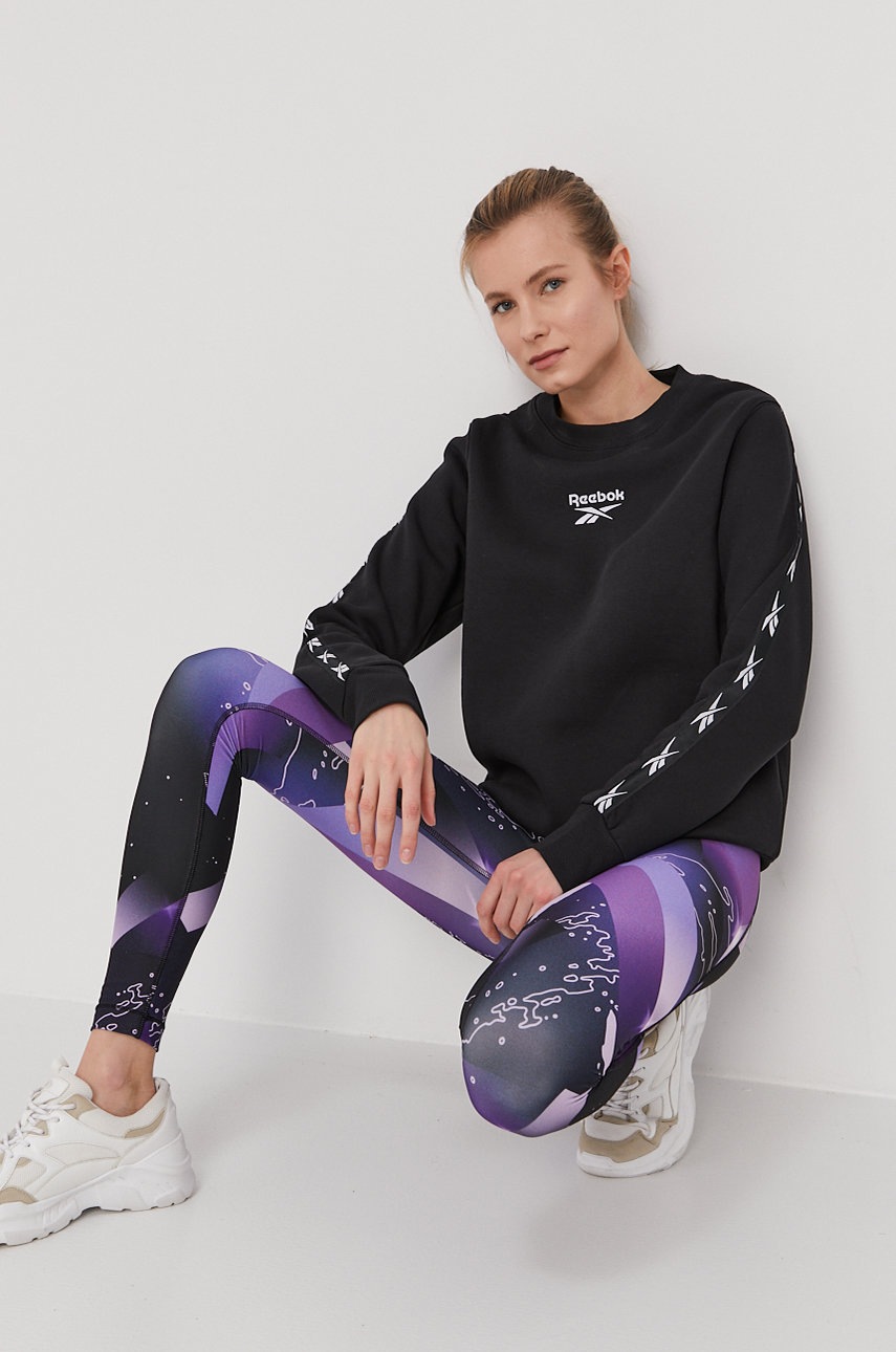 

Легінси Reebok GI8407 жіночі колір фіолетовий візерунок