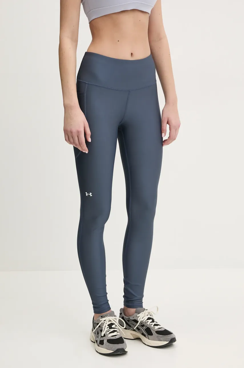 Under Armour leggins de antrenament HG Armour HiRise culoarea gri, neted, 1365336