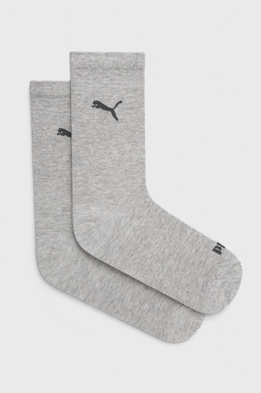 Ponožky Puma 2-pack dámské, šedá barva - šedá - 77 % Bavlna