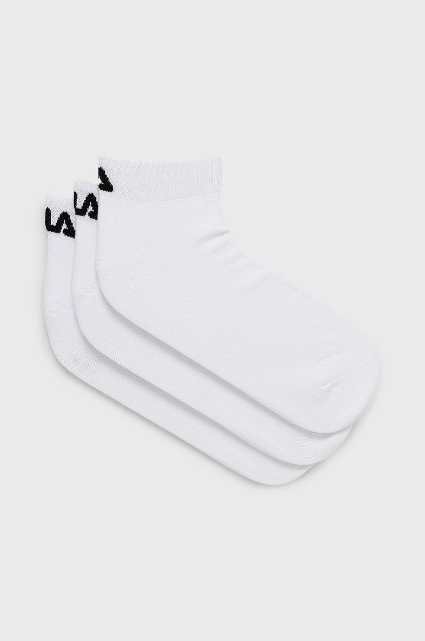 Ponožky Fila (3-pack) pánské, bílá barva - bílá -  75% Bavlna
