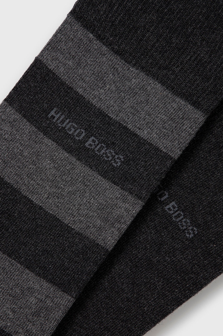 

Шкарпетки Boss (2-pack) чоловічі колір сірий