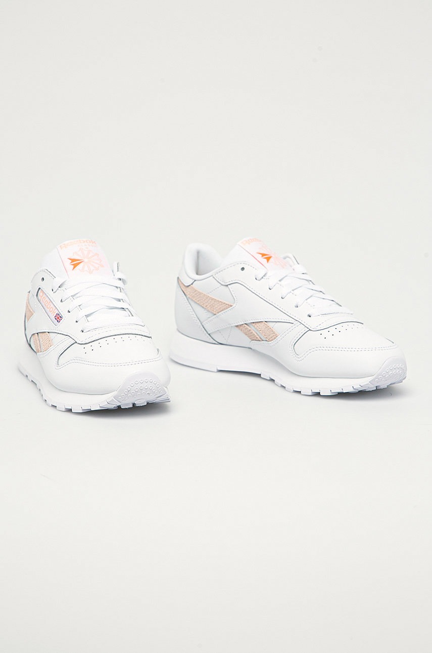 

Кожаные ботинки Reebok Classic цвет белый на плоском ходу