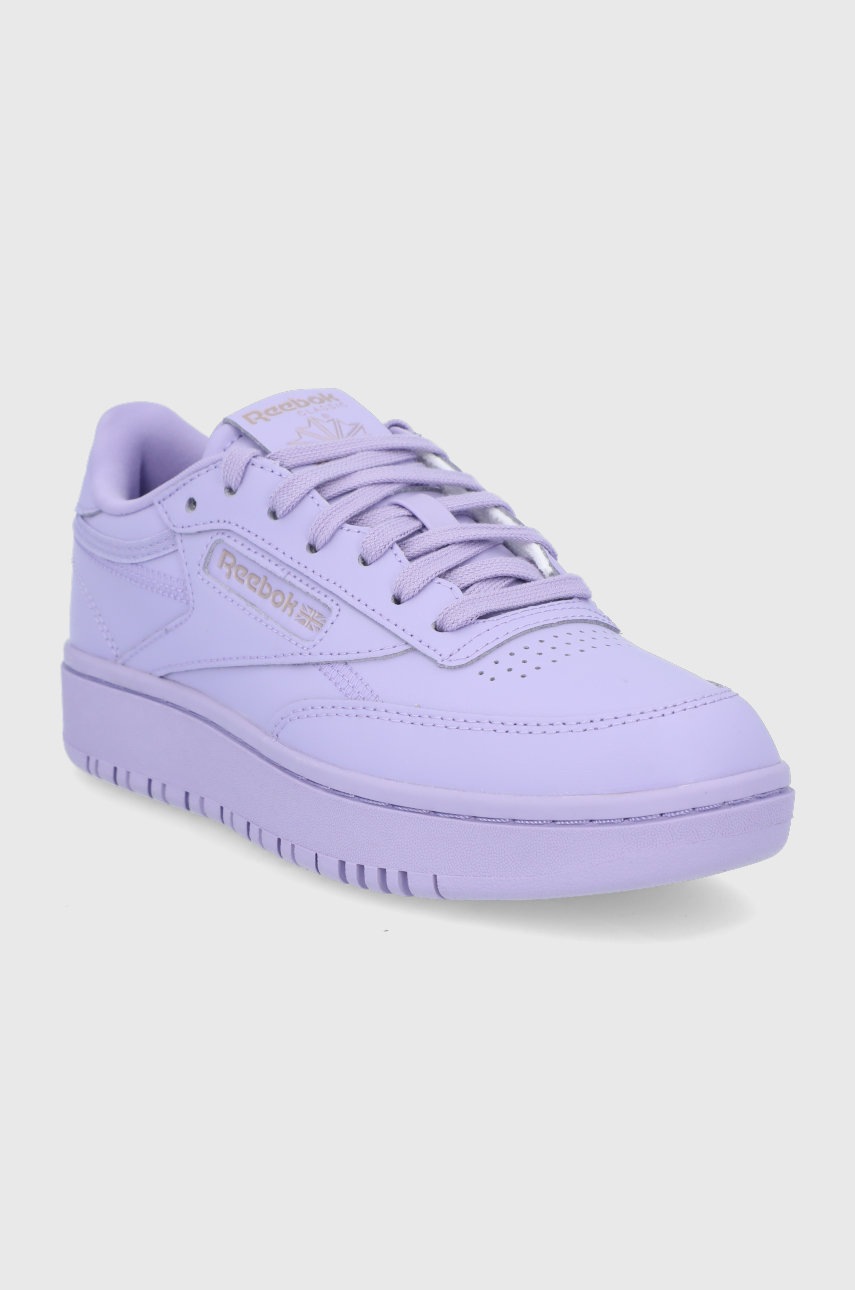

Кожаные ботинки Reebok Classic Club C x Cardi B цвет фиолетовый на плоском ходу