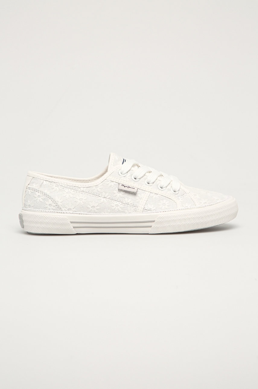 

Pepe Jeans - Ниски кецове Aberlady Lace, Бял