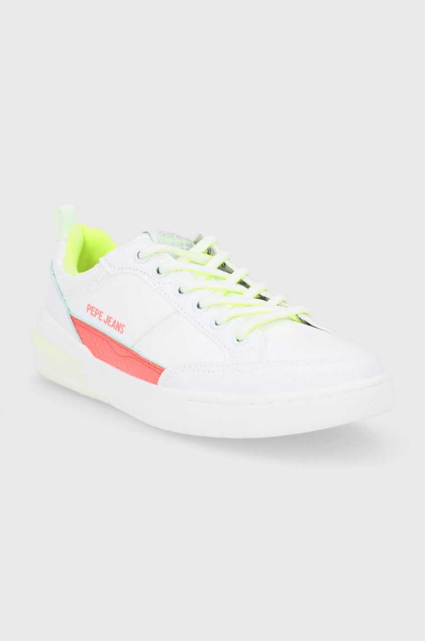 

Черевики Pepe Jeans Marble Fast колір білий на платформі