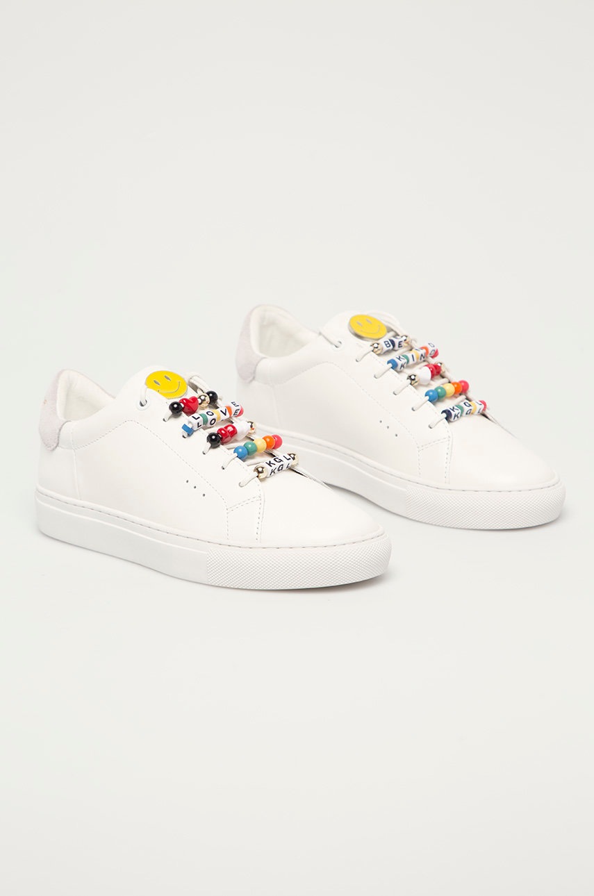 

Шкіряні черевики Kurt Geiger London колір білий