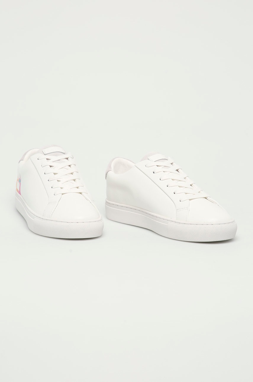 

Шкіряні черевики Kurt Geiger London колір білий на плоскому ходу